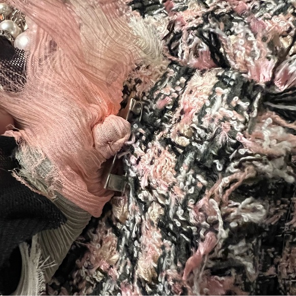 ANTHRO / TRUE MEANING Plaid Fringed Tweed Coat - Picture 8 of 16